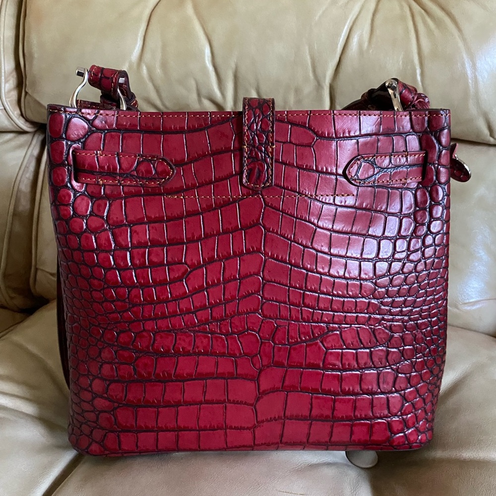 RARE Dooney & Bourke NWOT Alto Cinched Croco Leather Belt Bag & Wallet Set - Picture 2 of 16